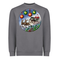 Storm santa claus with deer christmas ornament Heavyweight Sweatshirt - BundleAndBundleShop