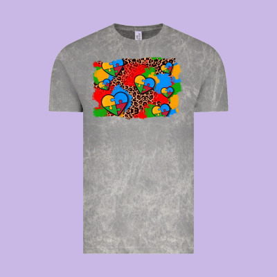 Autism Heart Background Vintage Tee Designed By Adodesignshop