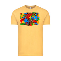 Vintage Mustard autism heart background Vintage Tee - AdoDesignShop