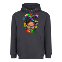 Smoke LGBTQ+ Messy Bun Mom Pride With Flower Heavyweight Hoodie - BundleAndBundleShop