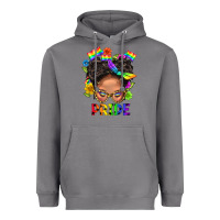 Storm LGBTQ+ Messy Bun Mom Pride With Flower Heavyweight Hoodie - BundleAndBundleShop