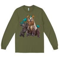 Army Green mama bear and baby bear Long Sleeve Tee - Artiststas
