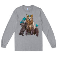 Heather Grey mama bear and baby bear Long Sleeve Tee - Artiststas