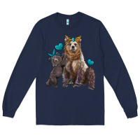 Navy mama bear and baby bear Long Sleeve Tee - Artiststas