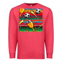Cardinal soccer winner cup and vuvuzela with serape seamless pattern Premium Sweatshirt - BundleAndBundleShop