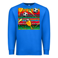 True Royal soccer winner cup and vuvuzela with serape seamless pattern Premium Sweatshirt - BundleAndBundleShop