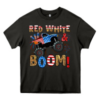 Asphalt red white boom monster truck Heavy Core Tee - RanaPortraitStore