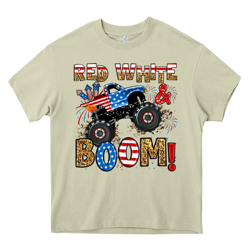 Red White Boom Monster Truck Heavy Core Tee by RanaPortraitStore | Teevron
