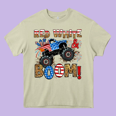 Heavy Core Tee red white boom monster truck