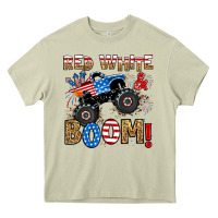Mossy red white boom monster truck Heavy Core Tee - RanaPortraitStore