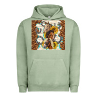 Pigment Oil Green horses with sunflowers Urban Hoodie - TumblerDesignByShophia