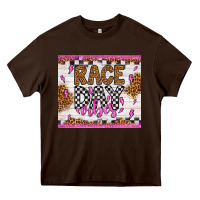 Chocolate Brown race day vibes Heavy Core Tee - Artiststas