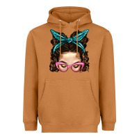 Meerkat Messy Bun Mom With Leopard Bandana Heavyweight Hoodie - BundleAndBundleShop