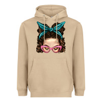 Messy Bun Mom With Leopard Bandana Heavyweight Hoodie | Teevron