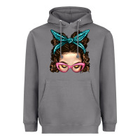 Storm Messy Bun Mom With Leopard Bandana Heavyweight Hoodie - BundleAndBundleShop