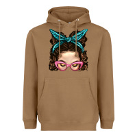 Toasted Coconut Messy Bun Mom With Leopard Bandana Heavyweight Hoodie - BundleAndBundleShop