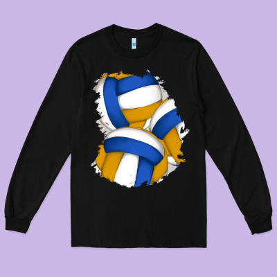 Volleyball Patch Long Sleeve Tee Designed By Adodesignshop