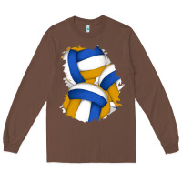 Chestnut volleyball patch Long Sleeve Tee - AdoDesignShop