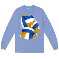 Colony Blue volleyball patch Long Sleeve Tee - AdoDesignShop