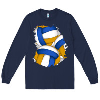 Navy volleyball patch Long Sleeve Tee - AdoDesignShop