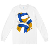 White volleyball patch Long Sleeve Tee - AdoDesignShop