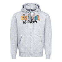 Heather Grey social worker Zipper Hoodie - MaliasSmallBusiness