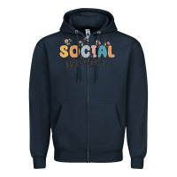 Navy social worker Zipper Hoodie - MaliasSmallBusiness