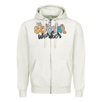 Oatmeal Heather social worker Zipper Hoodie - MaliasSmallBusiness