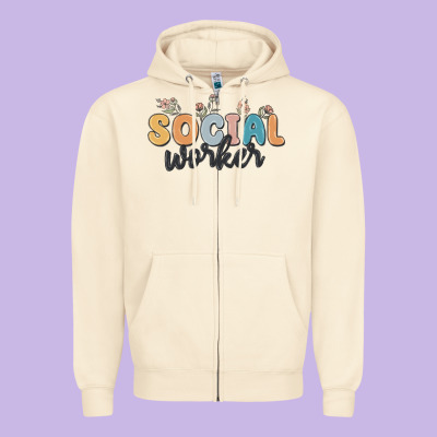 Social Worker Zipper Hoodie Designed By Maliassmallbusiness