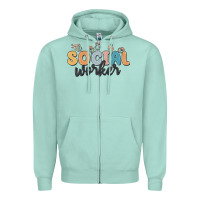 Seafoam social worker Zipper Hoodie - MaliasSmallBusiness