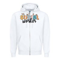 White social worker Zipper Hoodie - MaliasSmallBusiness