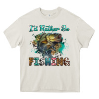 Cream i'd rather be fishing Heavy Core Tee - RanaPortraitStore