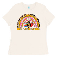 Bone back to school rainbow hello fifth grade Ladies Tee - AdoDesignShop