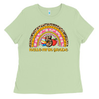 Matcha back to school rainbow hello fifth grade Ladies Tee - AdoDesignShop