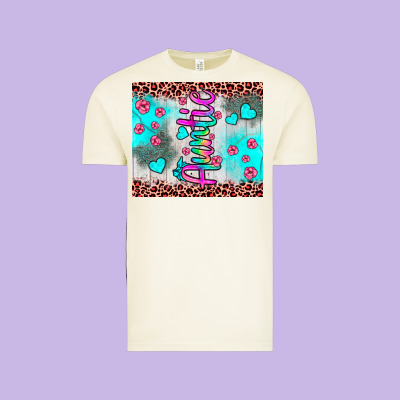 Auntie Leopard Turquoise Vintage Tee Designed By Jahusdesignshop