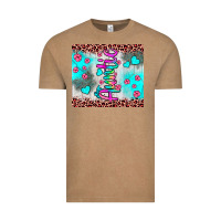 Vintage Coffee auntie leopard turquoise Vintage Tee - JahusDesignShop