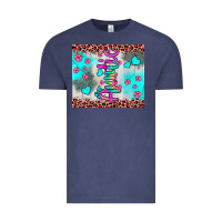 Vintage Denim auntie leopard turquoise Vintage Tee - JahusDesignShop