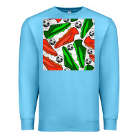 Ocean Blue soccer shoes seamless pattern Premium Sweatshirt - BundleAndBundleShop