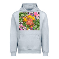 Heather Grey flamingo with leopard Urban Hoodie - TumblerDesignByShophia