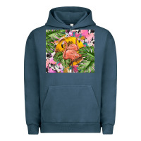 Pigment Midnight Navy flamingo with leopard Urban Hoodie - TumblerDesignByShophia