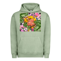 Pigment Oil Green flamingo with leopard Urban Hoodie - TumblerDesignByShophia