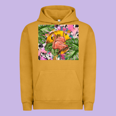 Flamingo With Leopard Urban Hoodie Designed By Tumblerdesignbyshophia