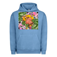 Pigment Pebble Blue flamingo with leopard Urban Hoodie - TumblerDesignByShophia