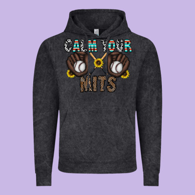 Calm Your Mits Baseball Vintage Hoodie Designed By Cowhidedigitalart