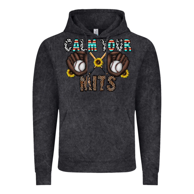 Calm Your Mits Baseball Vintage Hoodie by CowhideDigitalArt | Teevron