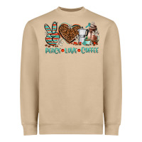 Mushroom peace love coffee Heavyweight Sweatshirt - AdoDesignShop