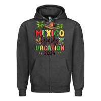 Charcoal Heather mexico family vacation 2024 Zipper Hoodie - MaliasSmallBusiness