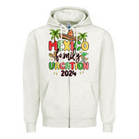 Oatmeal Heather mexico family vacation 2024 Zipper Hoodie - MaliasSmallBusiness