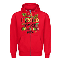 Red mexico family vacation 2024 Zipper Hoodie - MaliasSmallBusiness