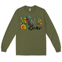 Army Green blue mama bear with cute bear Long Sleeve Tee - Artiststas